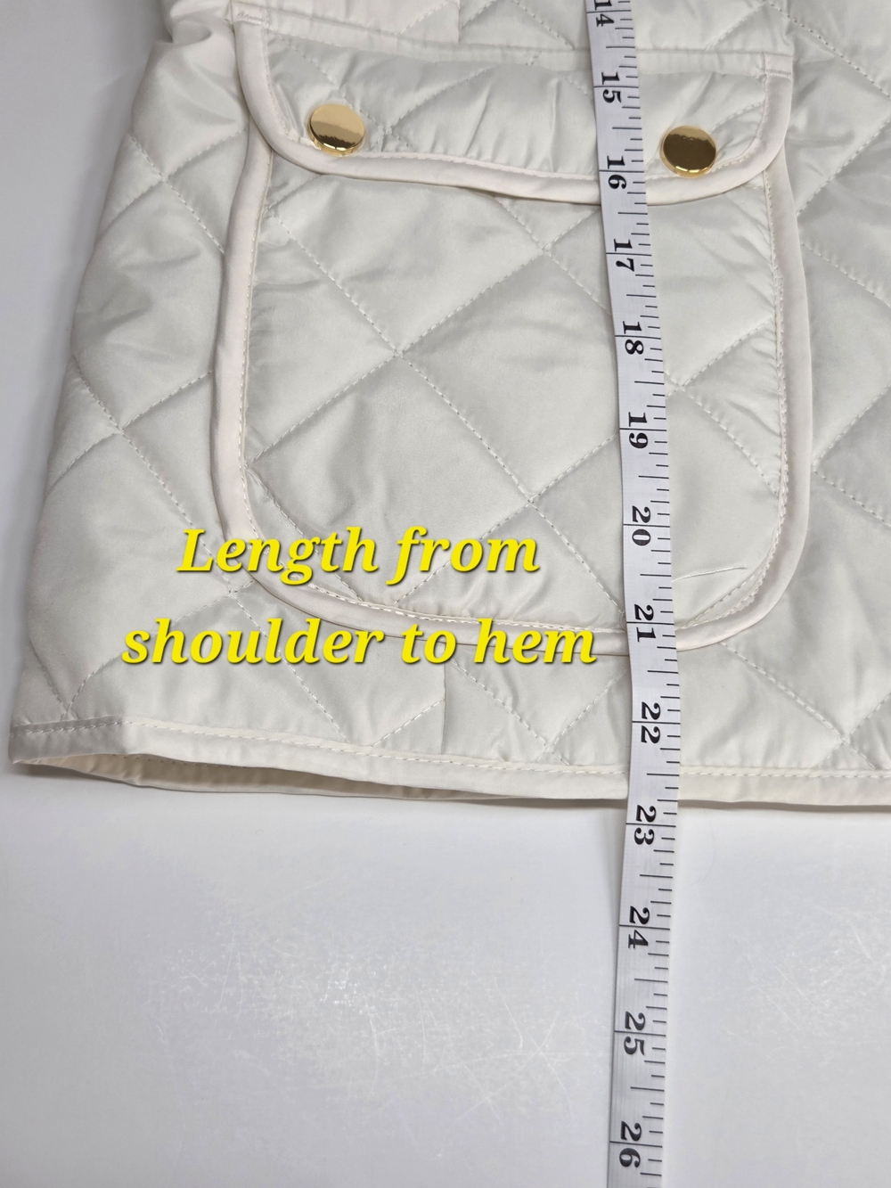 St. John's Bay Cream Quilted Vest with Gold Zipper - Picture 4 of 11